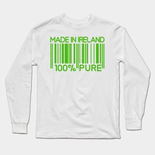 Made in Ireland, kelly green on white Long Sleeve T-Shirt